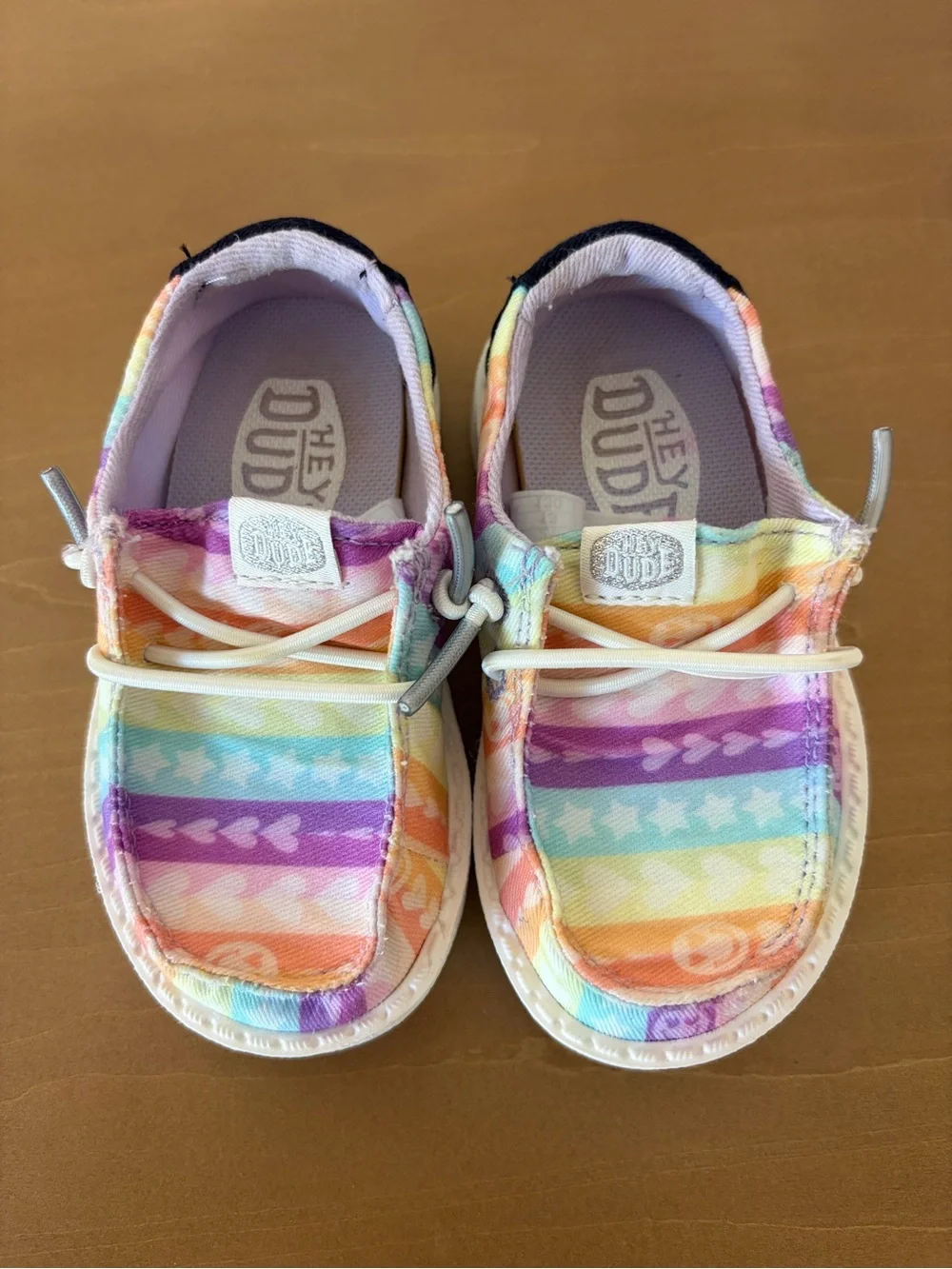 Hey Dude Kids Rainbow Stripe Slip-On Sneakers